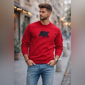Armani Exchange Bold Red Crewneck